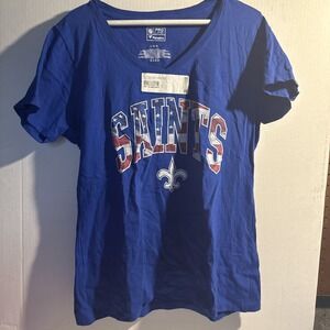 NWOT  Fanatics New Orleans Saints Red White & Blue Patriotic Women's Large Shirt